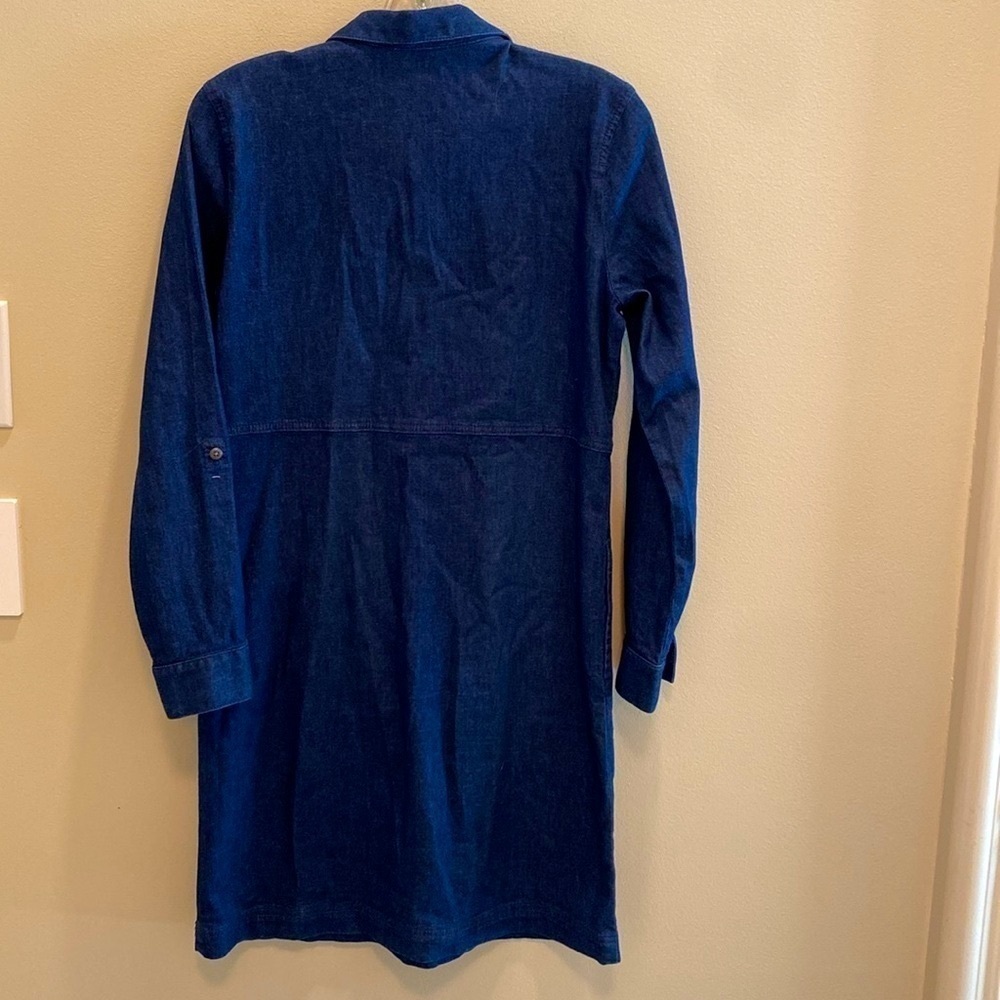 J Jill Denim Soft Blue Long Sleeve Collar Shirt Dress with Pockets Size XS - Picture 4 of 7